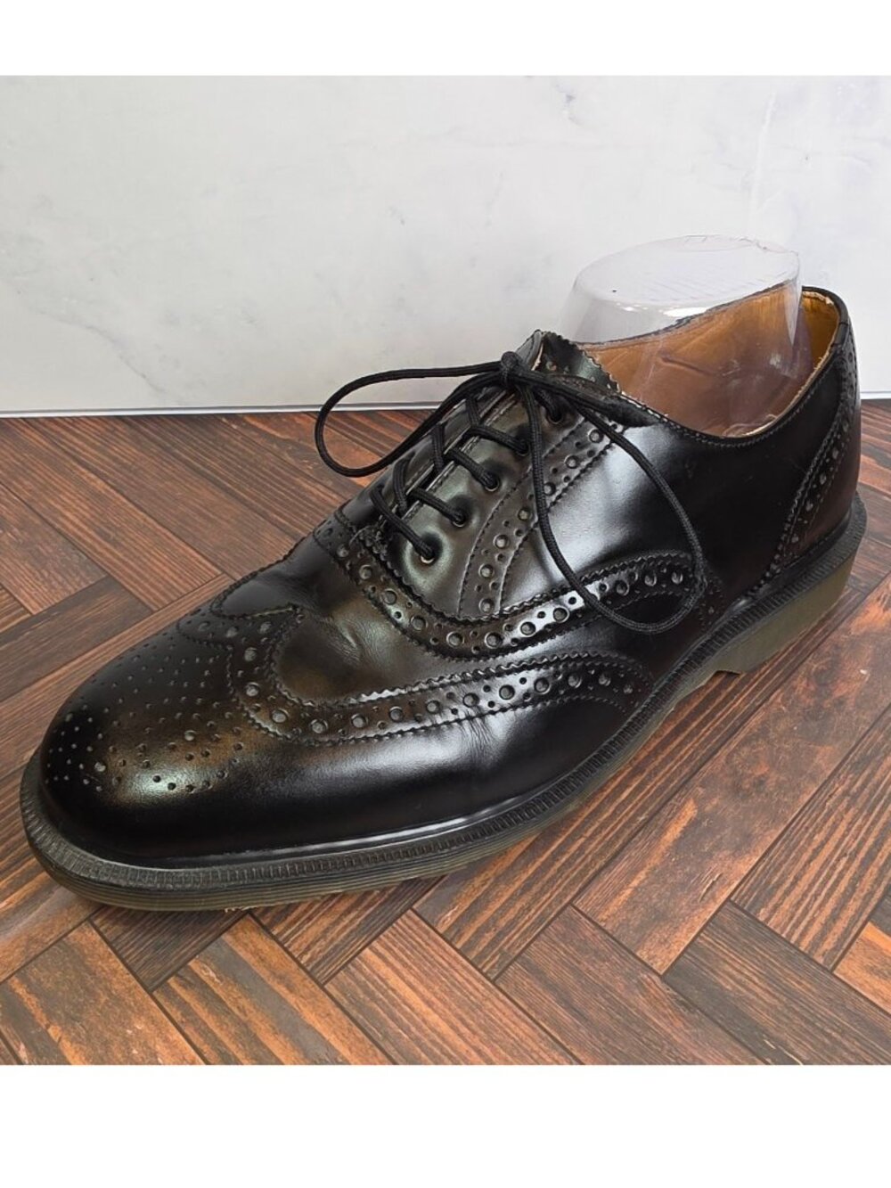 Dr Martens Original Derby Oxford 9 Black Leather Made in England Brogue Wingtip